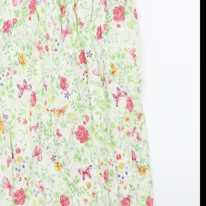 Mothercare Girls Green Floral  Romper One-Piece Size 4-5 Years