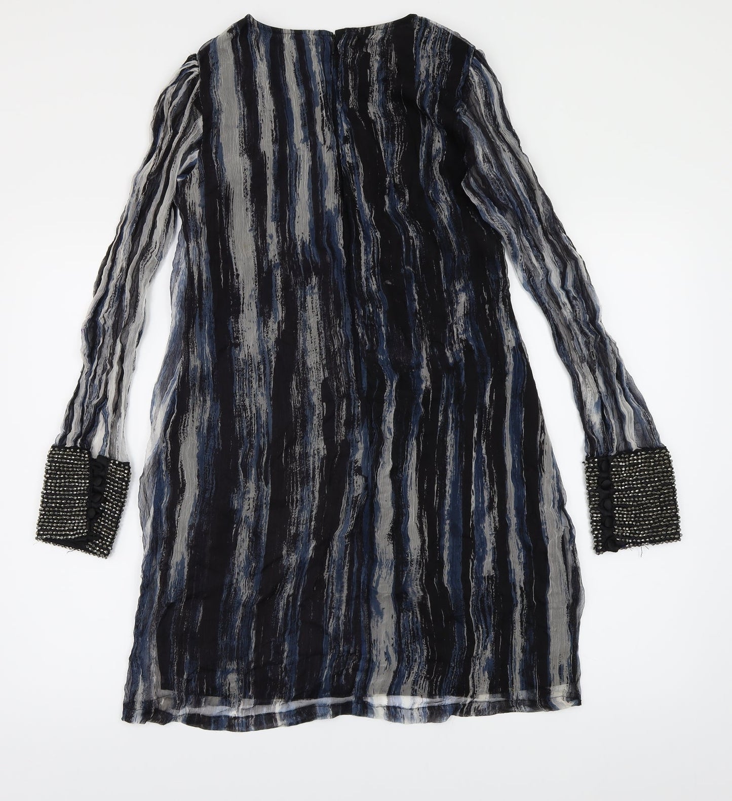 River Island Womens Blue Geometric Chiffon Shift  Size 8