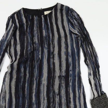 River Island Womens Blue Geometric Chiffon Shift  Size 8