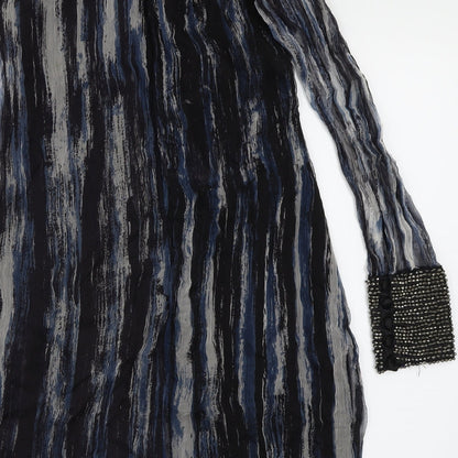 River Island Womens Blue Geometric Chiffon Shift  Size 8
