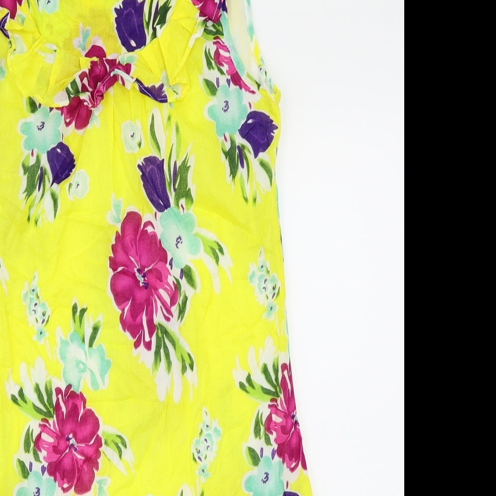 Pussycat London Womens Yellow Floral  Shift  Size S