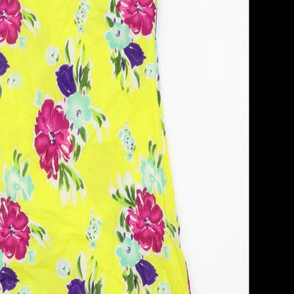Pussycat London Womens Yellow Floral  Shift  Size S