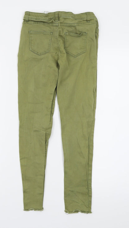 Bullhead Denim Co. Girls Green  Denim Skinny Jeans Size 10-11 Years - Distressed