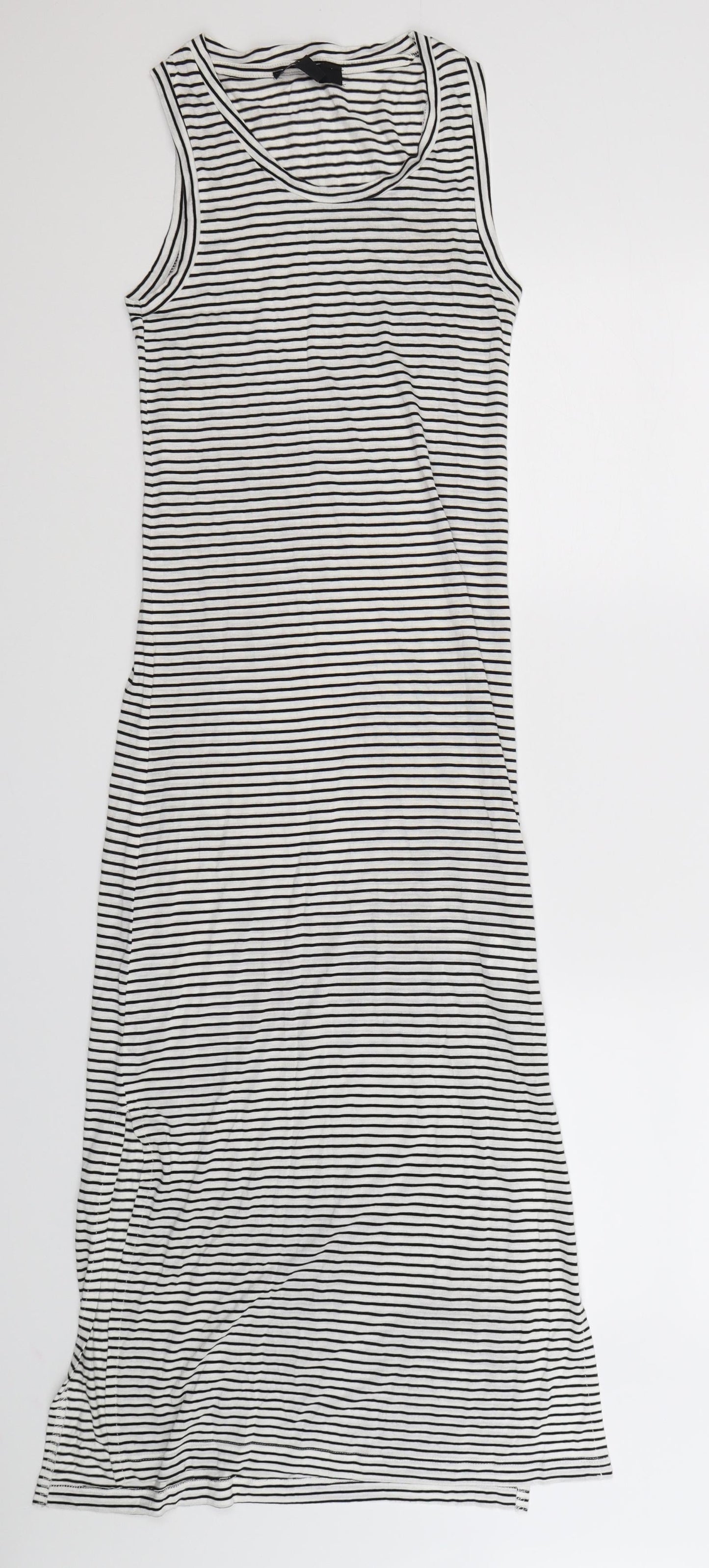 Atmosphere Womens White Striped  Tank Dress  Size 4