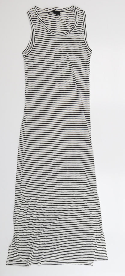 Atmosphere Womens White Striped  Tank Dress  Size 4
