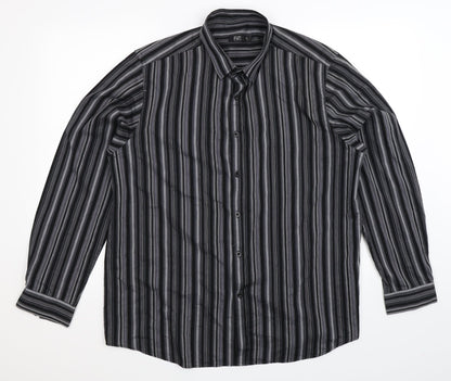 F&F Mens Multicoloured Striped   Button-Up Size L