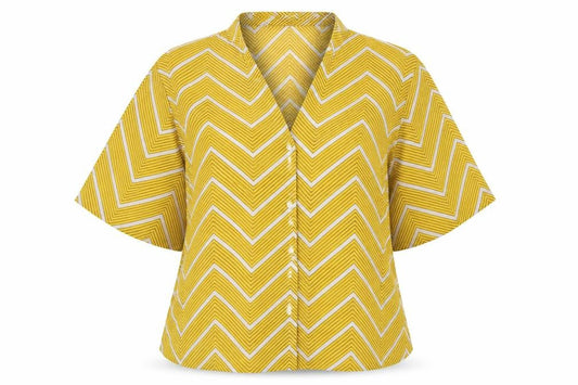Womens UK Size 8 Boohoo Yellow Basic Button-Up