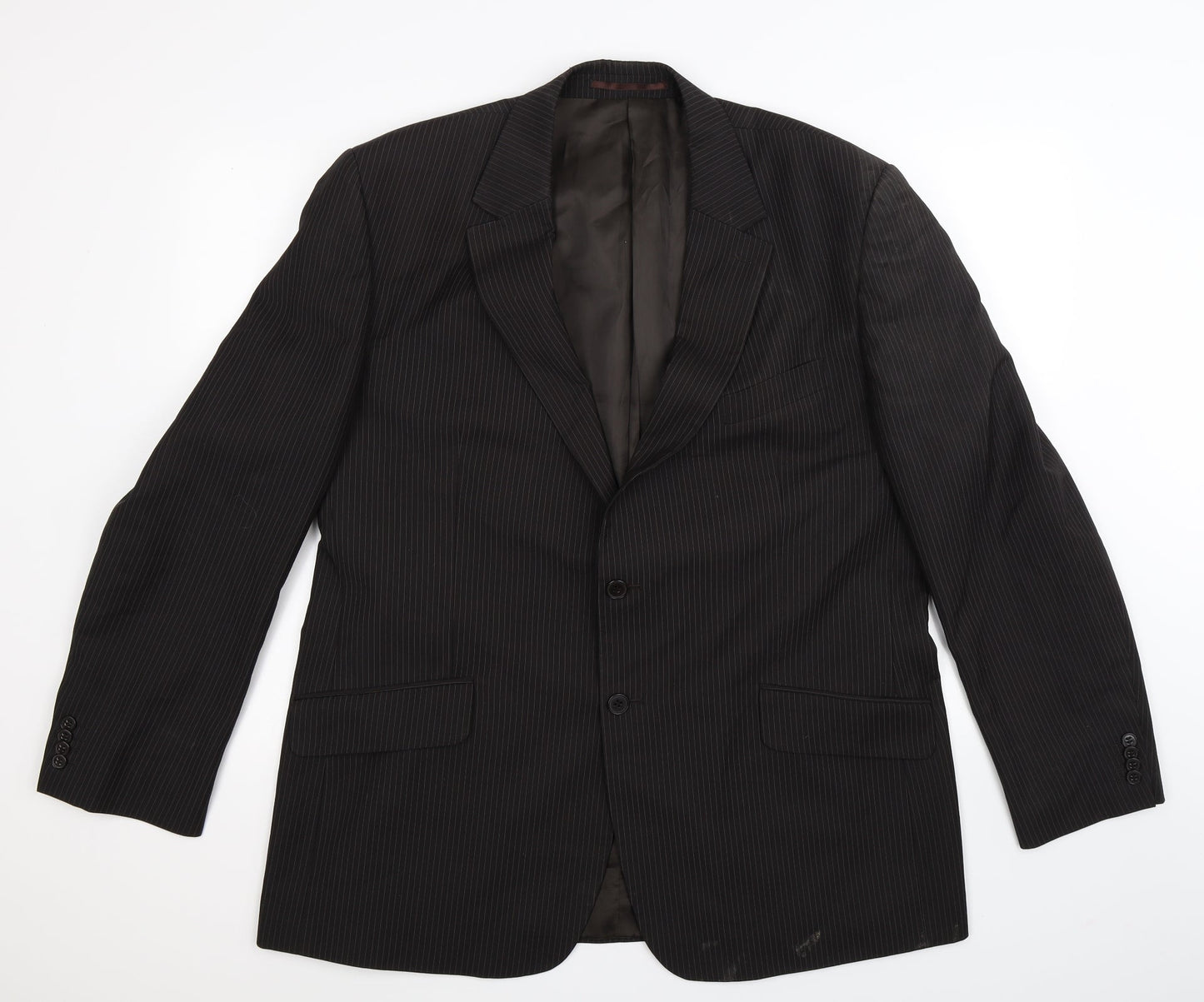 F&F Mens Black Striped  Jacket Suit Jacket Size 46