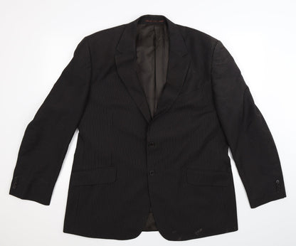 F&F Mens Black Striped  Jacket Suit Jacket Size 46