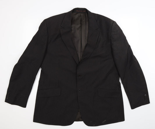 F&F Mens Black Striped  Jacket Suit Jacket Size 46