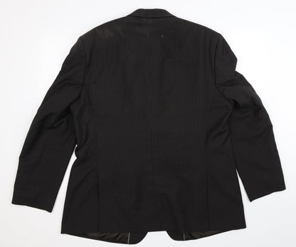 F&F Mens Black Striped  Jacket Suit Jacket Size 46