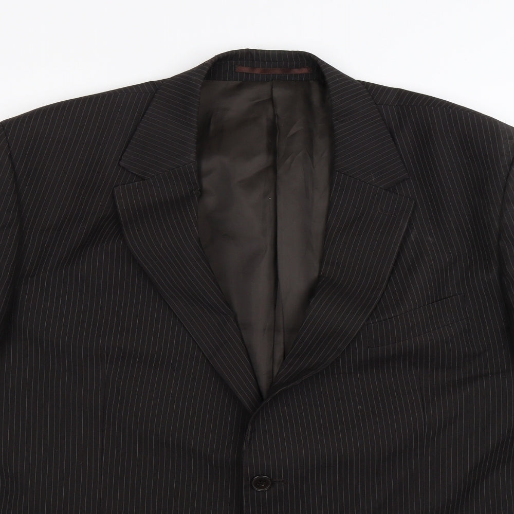 F&F Mens Black Striped  Jacket Suit Jacket Size 46
