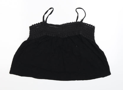 Womens UK Size M Lefties Black Cropped Tank