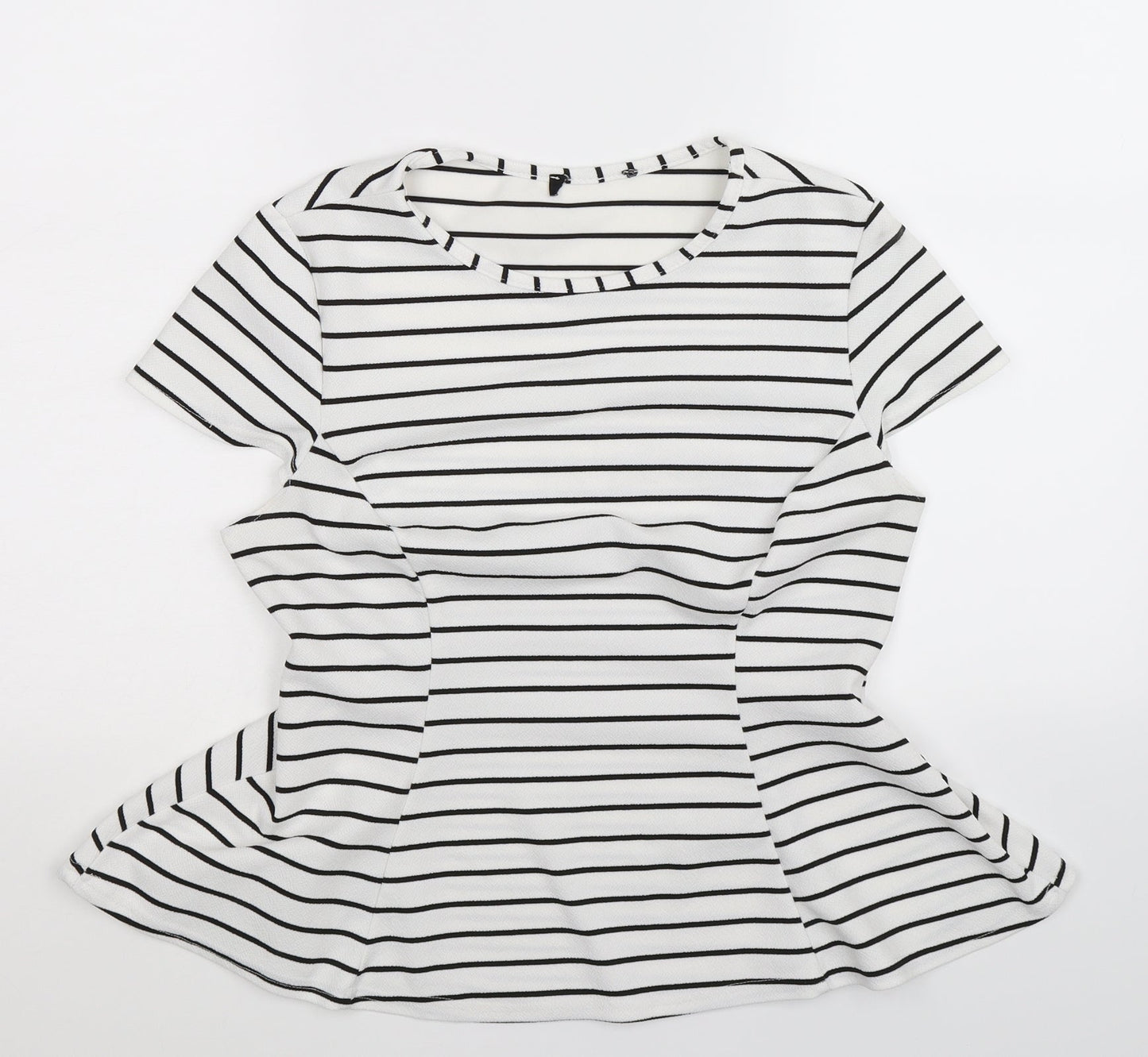 Womens UK Size 10 Preworn White Basic T-Shirt