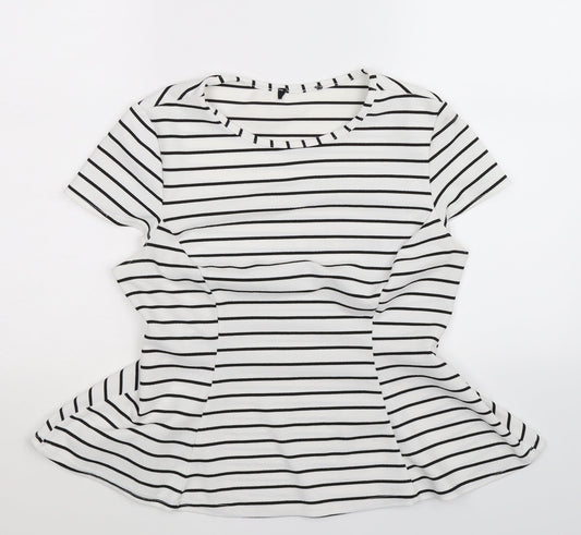 Womens UK Size 10 Preworn White Basic T-Shirt