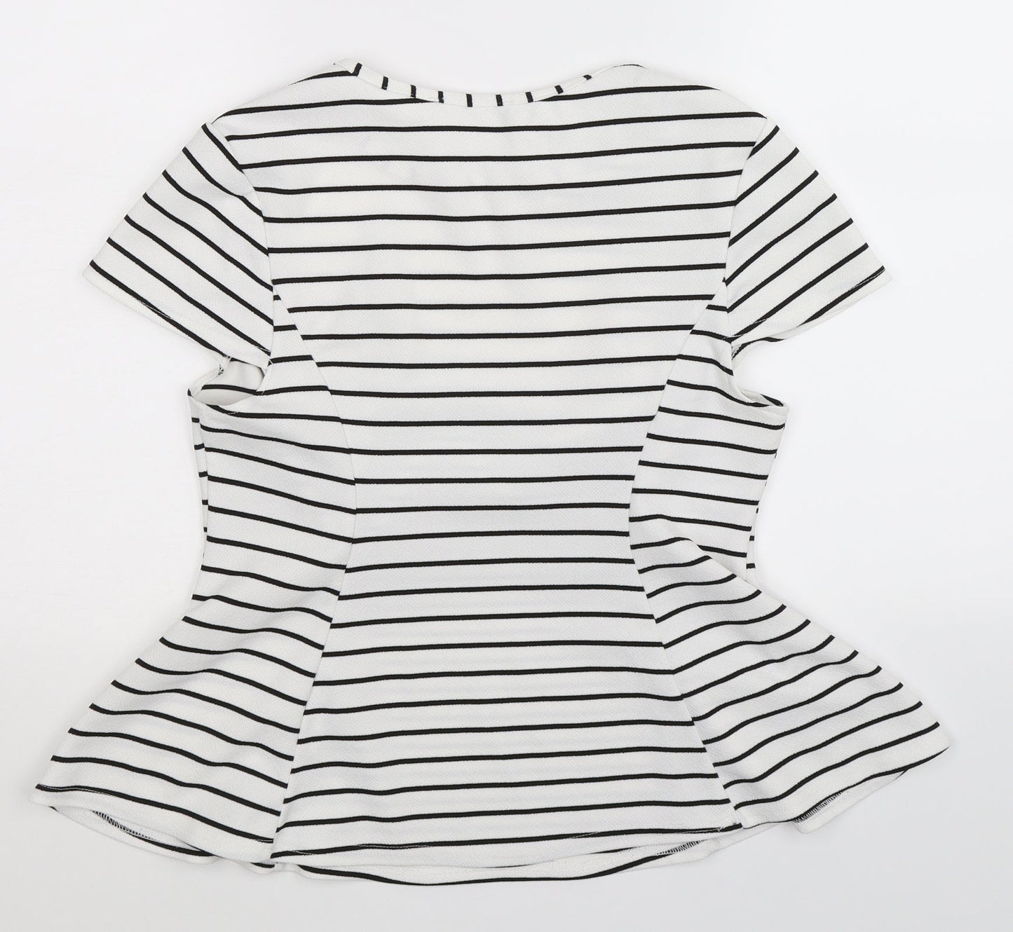 Womens UK Size 10 Preworn White Basic T-Shirt