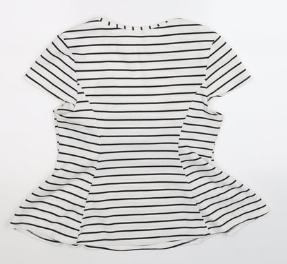 Womens UK Size 10 Preworn White Basic T-Shirt