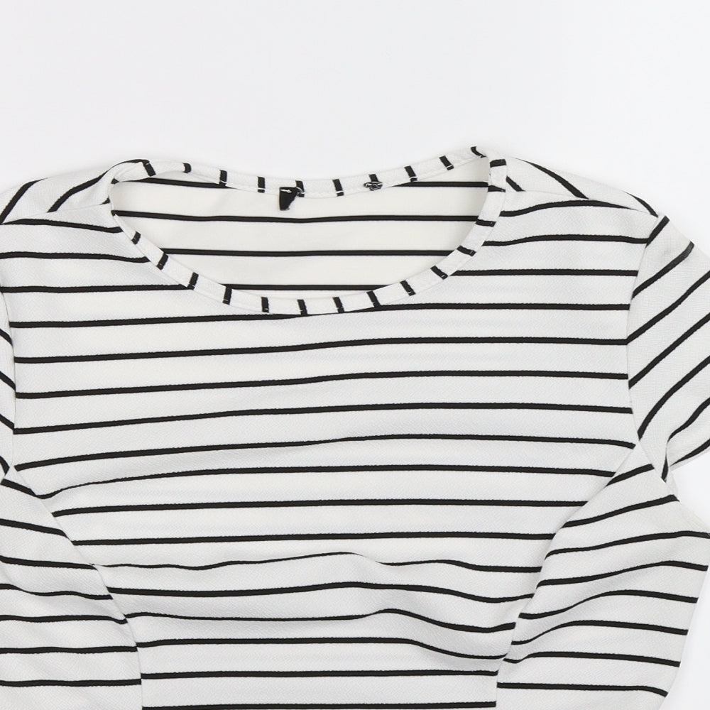 Womens UK Size 10 Preworn White Basic T-Shirt