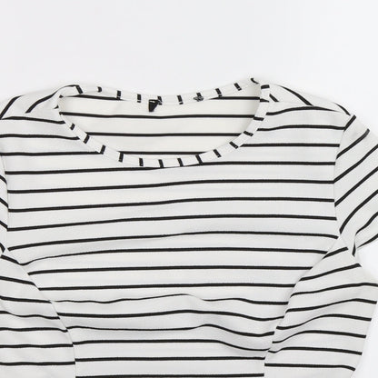Womens UK Size 10 Preworn White Basic T-Shirt