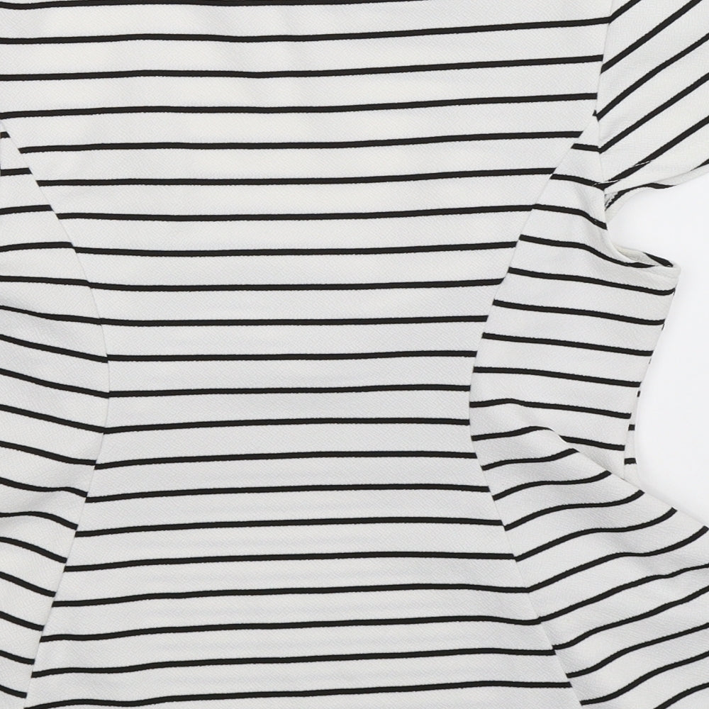 Womens UK Size 10 Preworn White Basic T-Shirt