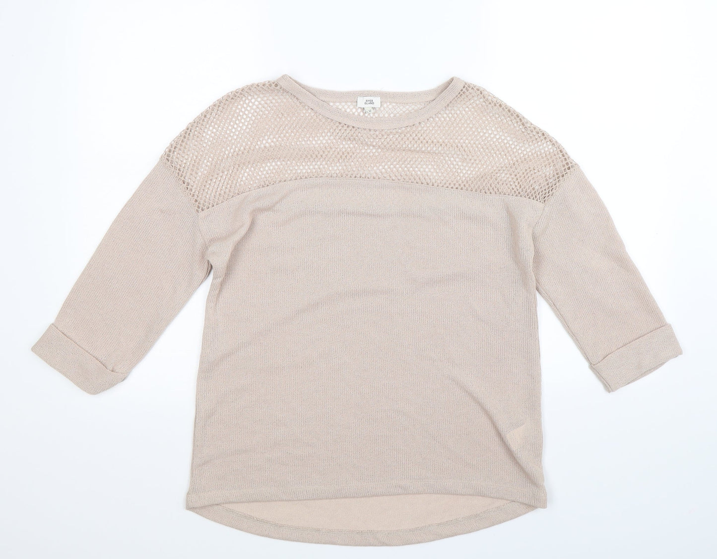 River Island Womens Beige  Knit Pullover Jumper Size 12