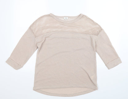 River Island Womens Beige  Knit Pullover Jumper Size 12