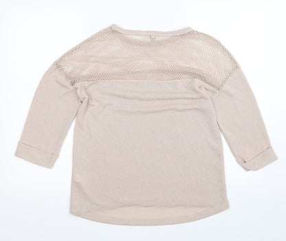 River Island Womens Beige  Knit Pullover Jumper Size 12
