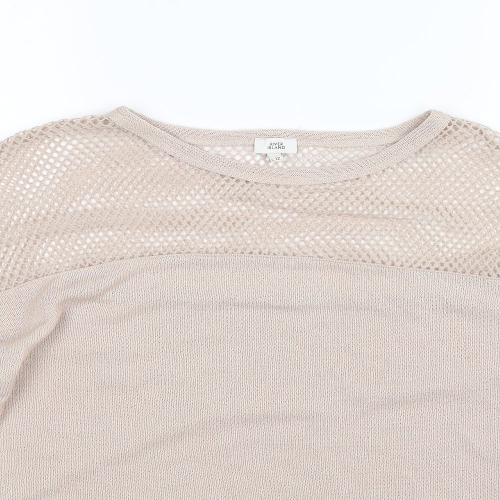River Island Womens Beige  Knit Pullover Jumper Size 12