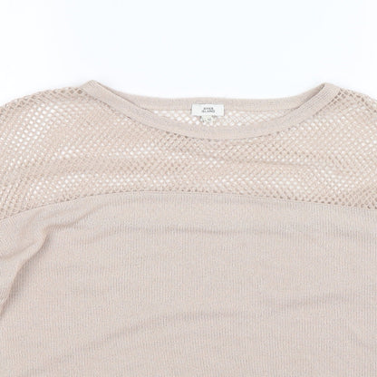 River Island Womens Beige  Knit Pullover Jumper Size 12