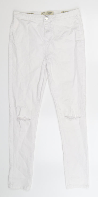 PARISIAN SIGNATURE Womens White  Denim Jegging Jeans Size 12 L28 in