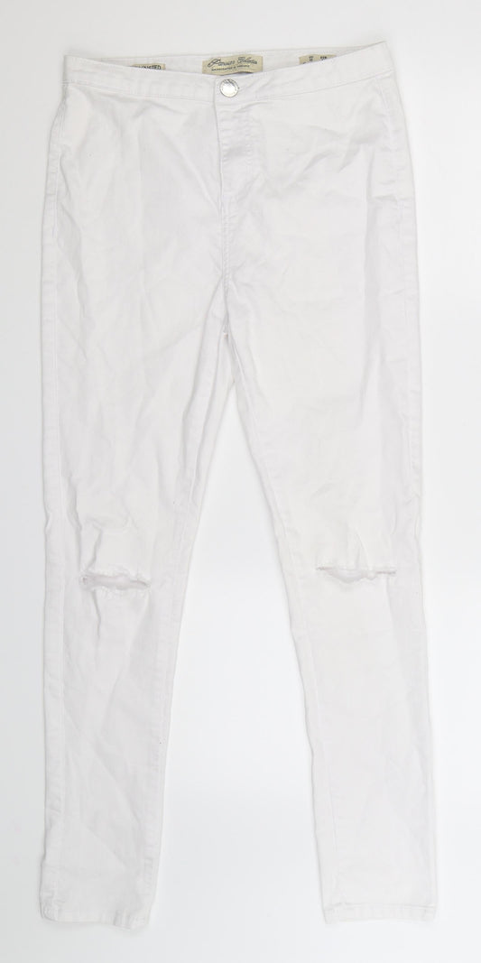PARISIAN SIGNATURE Womens White  Denim Jegging Jeans Size 12 L28 in