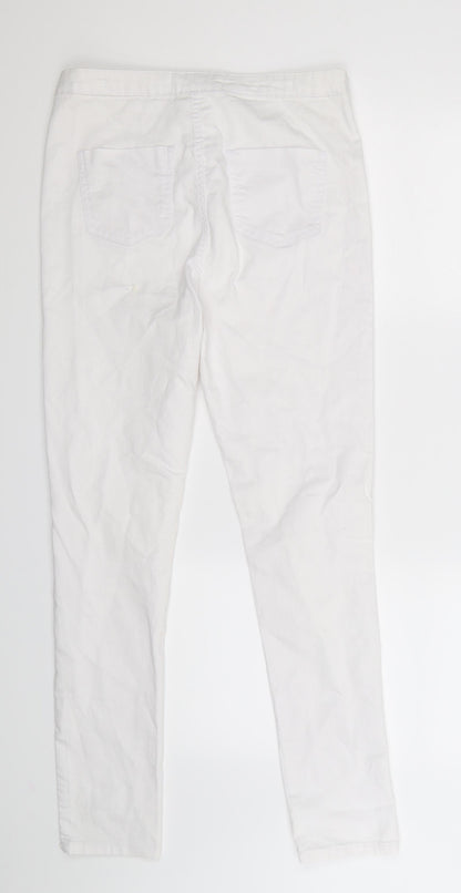PARISIAN SIGNATURE Womens White  Denim Jegging Jeans Size 12 L28 in