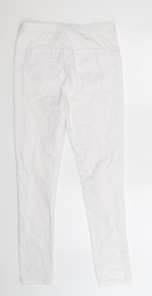 PARISIAN SIGNATURE Womens White  Denim Jegging Jeans Size 12 L28 in