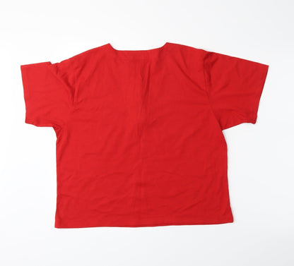 Berlin Womens Red   Basic Button-Up Size M
