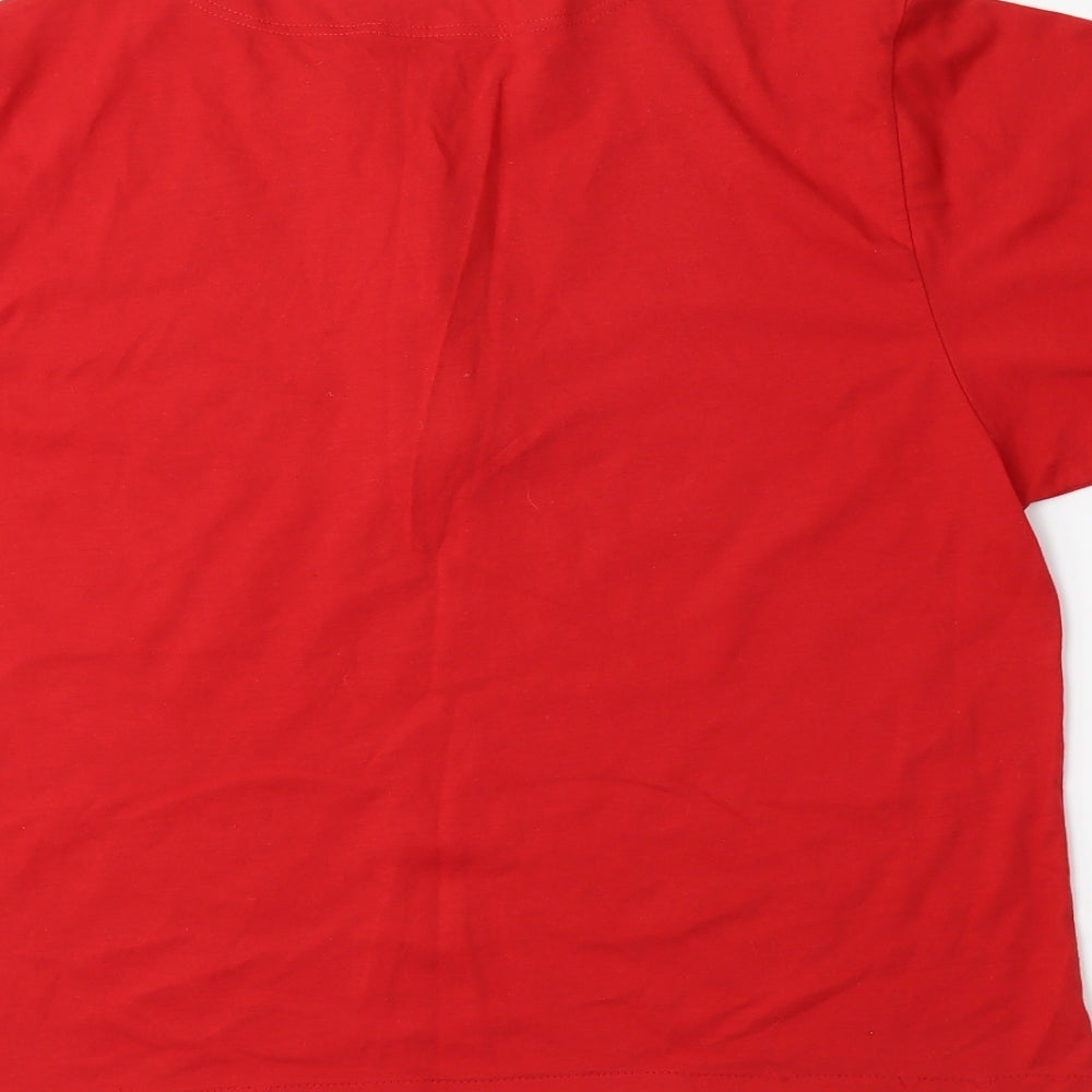 Berlin Womens Red   Basic Button-Up Size M
