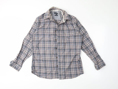 Wolsey Mens Grey Plaid   Button-Up Size M