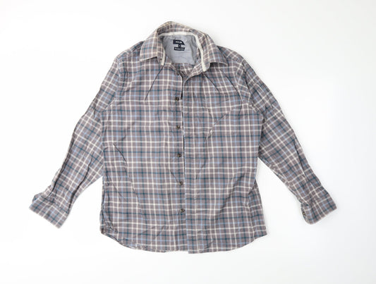 Wolsey Mens Grey Plaid   Button-Up Size M