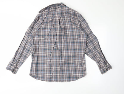 Wolsey Mens Grey Plaid   Button-Up Size M
