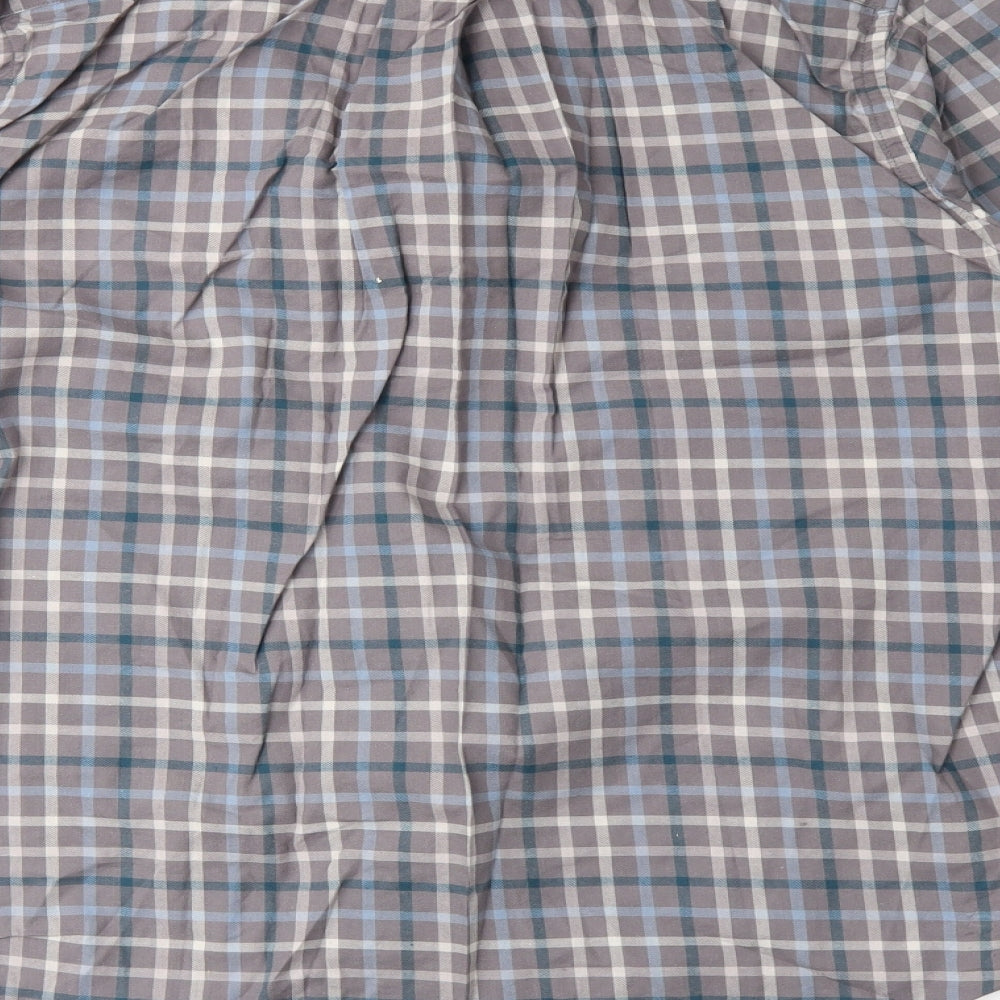 Wolsey Mens Grey Plaid   Button-Up Size M