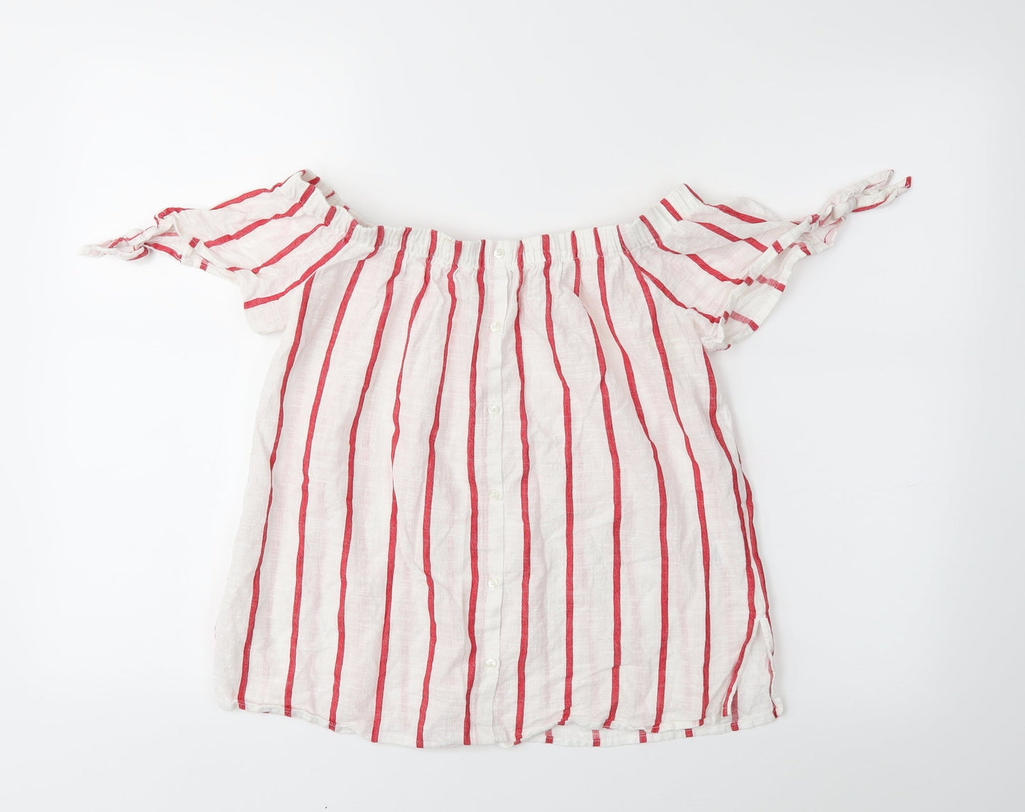 Womens UK Size 10 Papaya White Basic Blouse