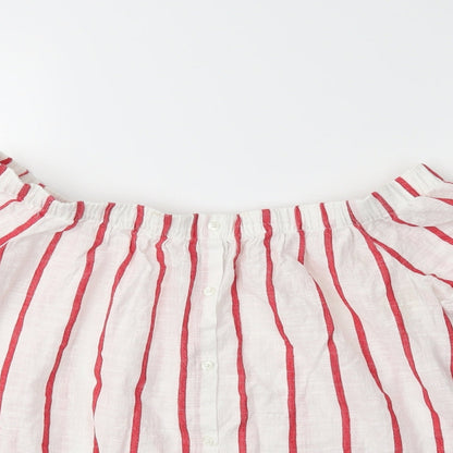 Womens UK Size 10 Papaya White Basic Blouse