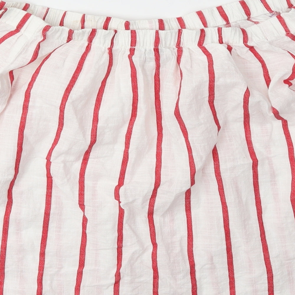 Womens UK Size 10 Papaya White Basic Blouse
