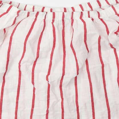 Womens UK Size 10 Papaya White Basic Blouse