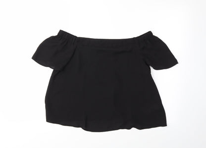 Womens UK Size 10 newlook Black Basic Blouse
