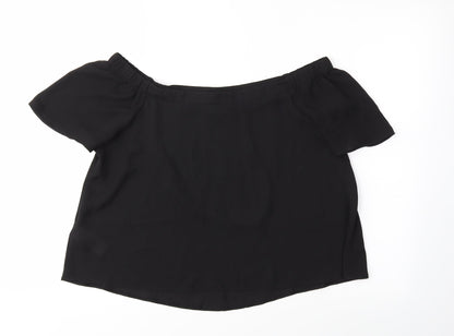 Womens UK Size 10 newlook Black Basic Blouse