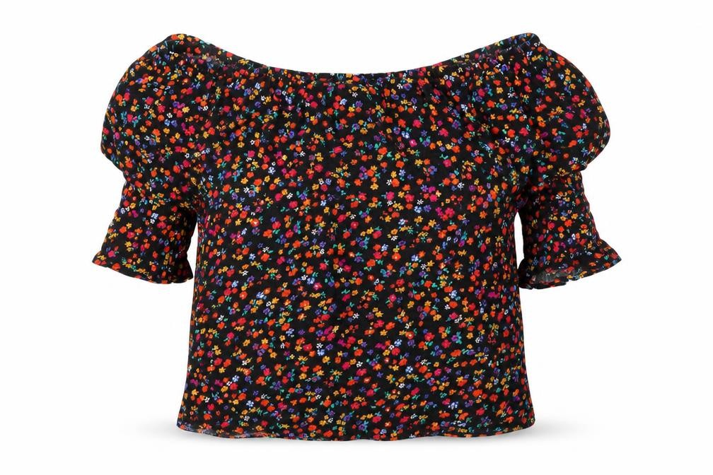 Womens UK Size 10 Papaya Black Basic Blouse