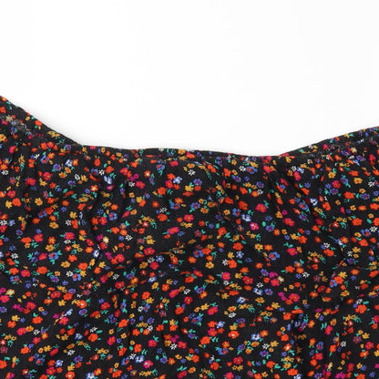 Womens UK Size 10 Papaya Black Basic Blouse
