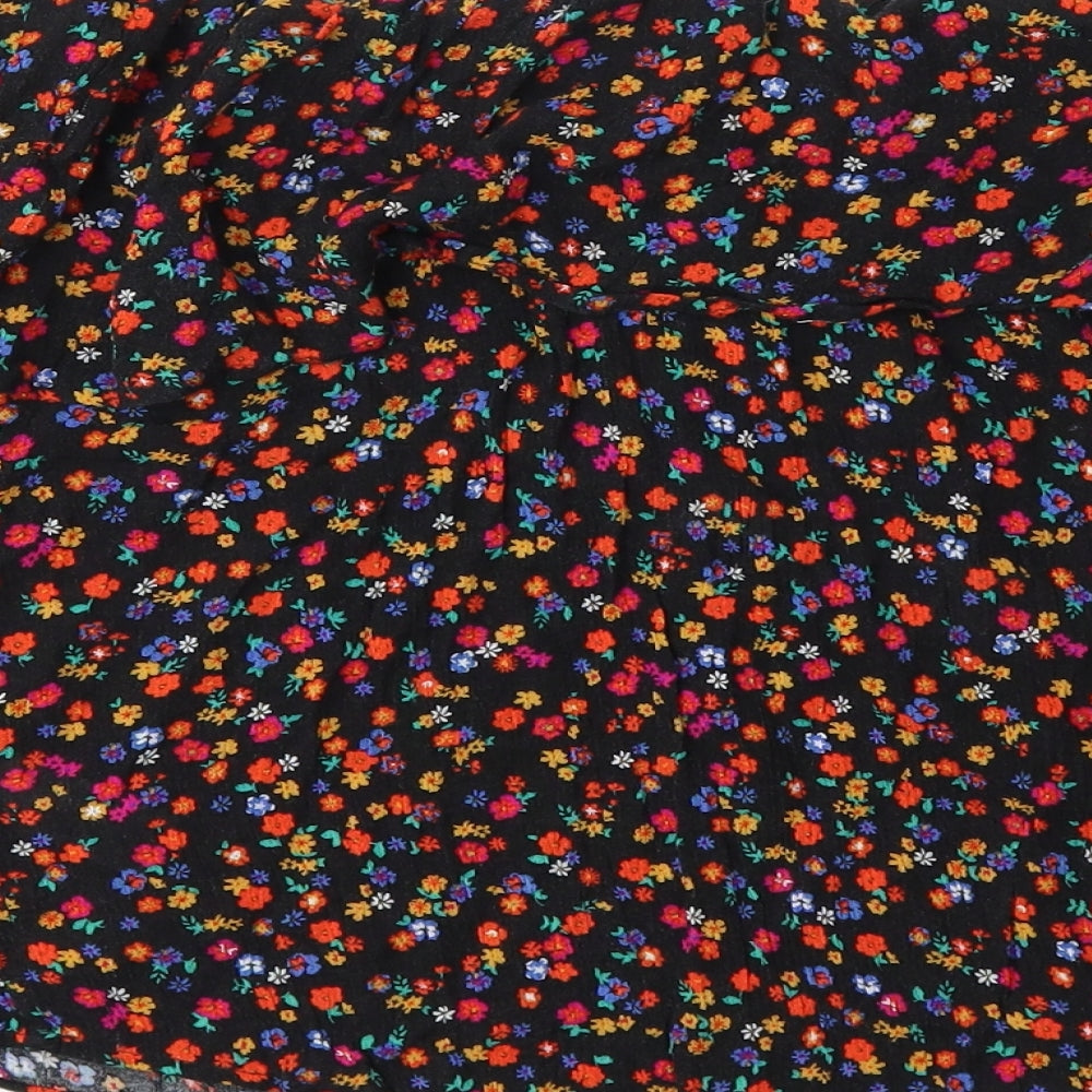 Womens UK Size 10 Papaya Black Basic Blouse