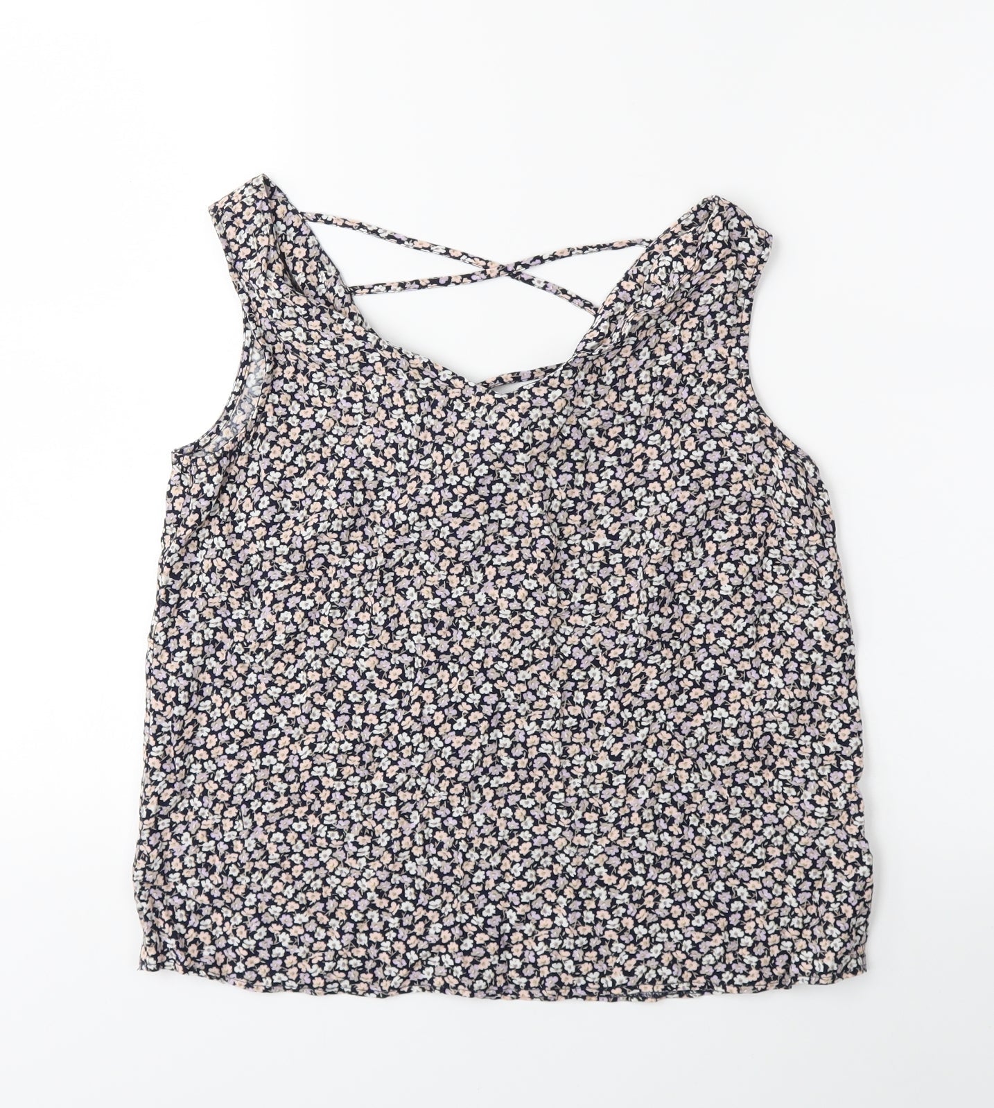 Primark Womens Blue Floral  Basic Tank Size 10