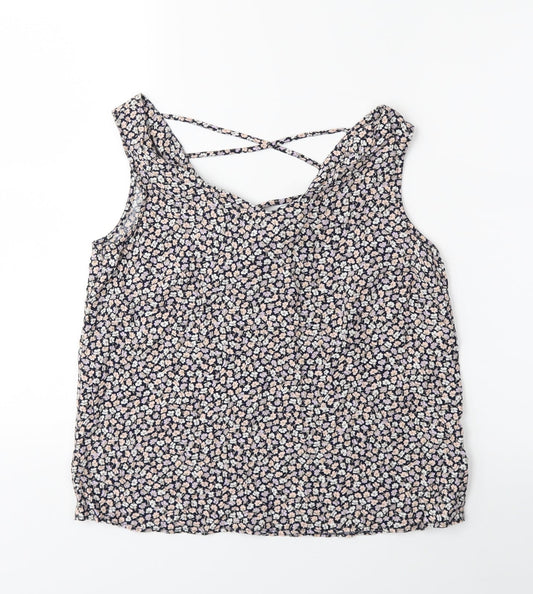 Primark Womens Blue Floral  Basic Tank Size 10